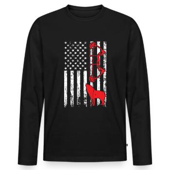 Chasse au coyote - T-shirt manches longues Premium bio Homme - noir - Devant - Nico (187cm)