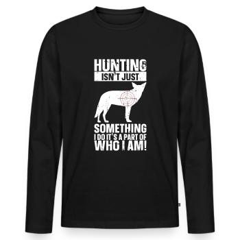 Chasse au coyote - T-shirt manches longues Premium bio Homme - noir - Devant - Nico (187cm)