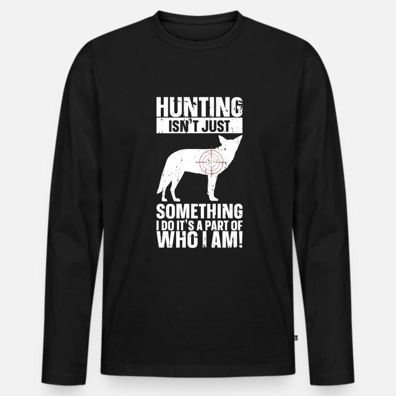 Kojotenjagd - Männer Premium Bio Langarmshirt - Schwarz