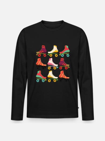 Roller skates - Men's Premium Organic Long Sleeve Shirt - black