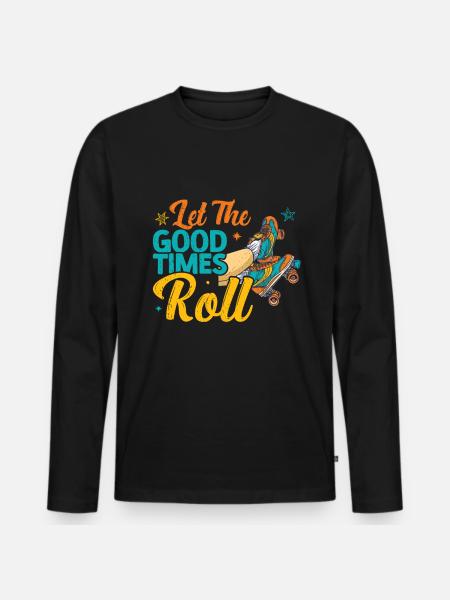 Roller skates - Men's Premium Organic Long Sleeve Shirt - black