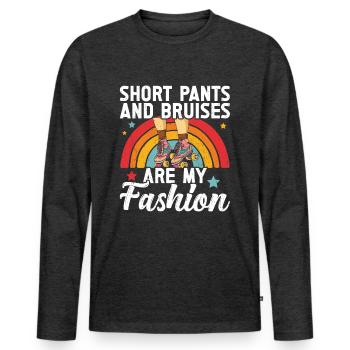 Roller skates - Men's Premium Organic Long Sleeve Shirt - heather anthracite - Front - Nico (187cm)