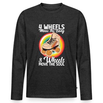 Rollschuhe - Männer Premium Bio Langarmshirt - Anthrazit meliert - Vorne - Nico (187cm)