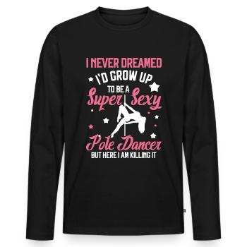 Pole Dance - T-shirt manches longues Premium bio Homme - noir - Devant - Nico (187cm)
