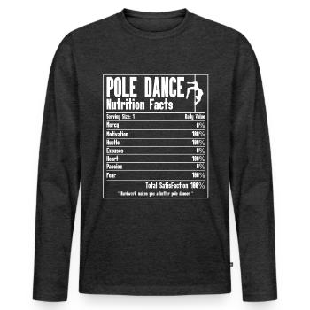 Pole Dance - T-shirt manches longues Premium bio Homme - anthracite chiné - Devant - Nico (187cm)