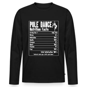 Pole Dance - T-shirt manches longues Premium bio Homme - noir - Devant - Nico (187cm)