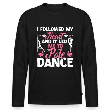 Pole Dance - T-shirt manches longues Premium bio Homme - noir - Devant - Nico (187cm)