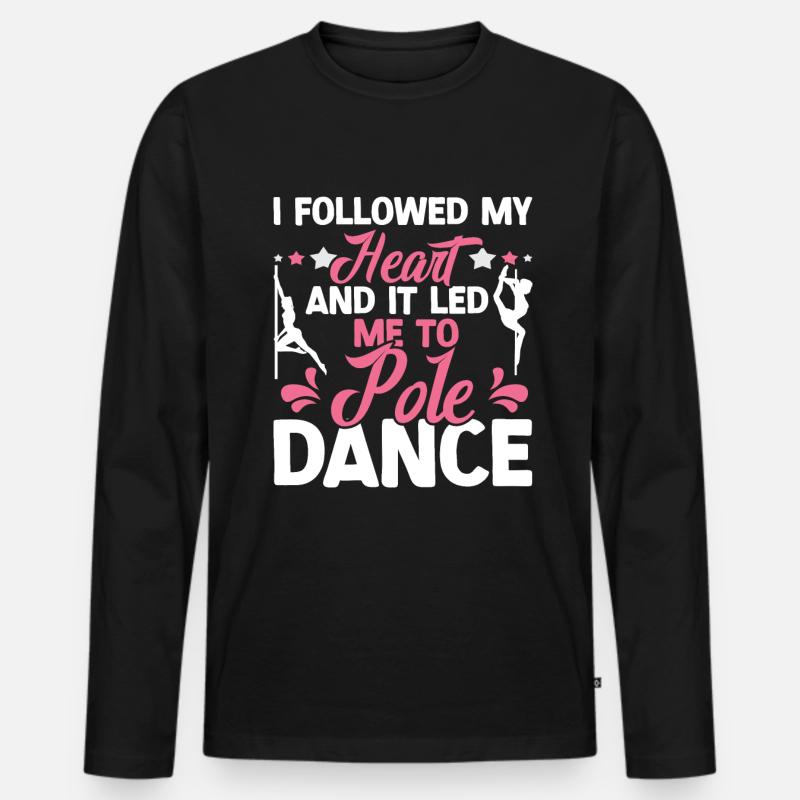 Pole Dance - Männer Premium Bio Langarmshirt - Schwarz