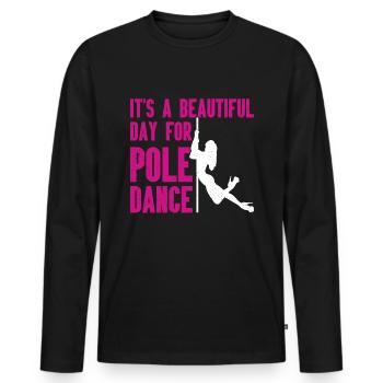 Pole Dance - Männer Premium Bio Langarmshirt - Schwarz - Vorne - Nico (187cm)
