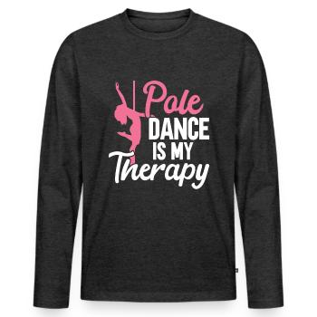 Pole Dance - T-shirt manches longues Premium bio Homme - anthracite chiné - Devant - Nico (187cm)