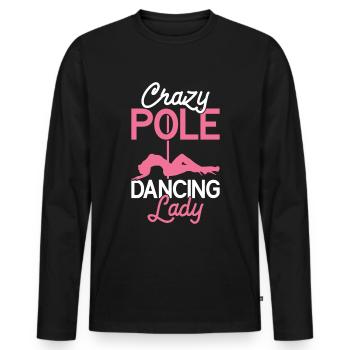 Pole Dance - T-shirt manches longues Premium bio Homme - noir - Devant - Nico (187cm)