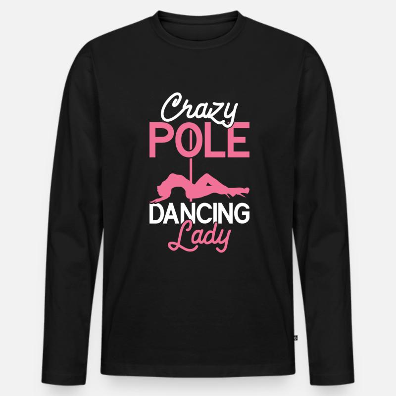 Pole Dance - Männer Premium Bio Langarmshirt - Schwarz