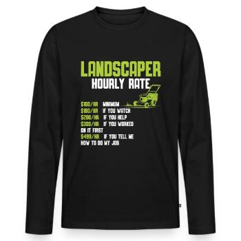Mowing - Men's Premium Organic Long Sleeve Shirt - black - Front - Nico (187cm)