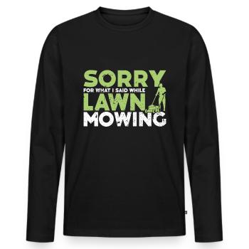 Mowing - Men's Premium Organic Long Sleeve Shirt - black - Front - Nico (187cm)