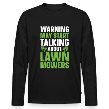 Mowing - Men's Premium Organic Long Sleeve Shirt - black - Front - Nico (187cm)