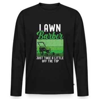 Mowing - Men's Premium Organic Long Sleeve Shirt - black - Front - Nico (187cm)