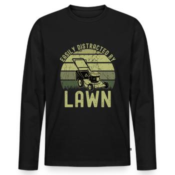Mowing - Men's Premium Organic Long Sleeve Shirt - black - Front - Nico (187cm)