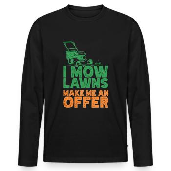 Mowing - Men's Premium Organic Long Sleeve Shirt - black - Front - Nico (187cm)