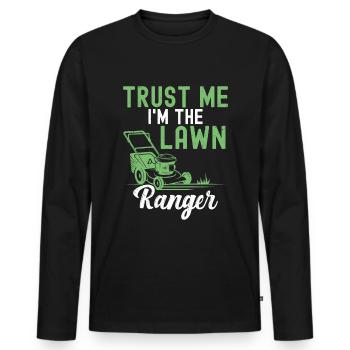 Mowing - Men's Premium Organic Long Sleeve Shirt - black - Front - Nico (187cm)