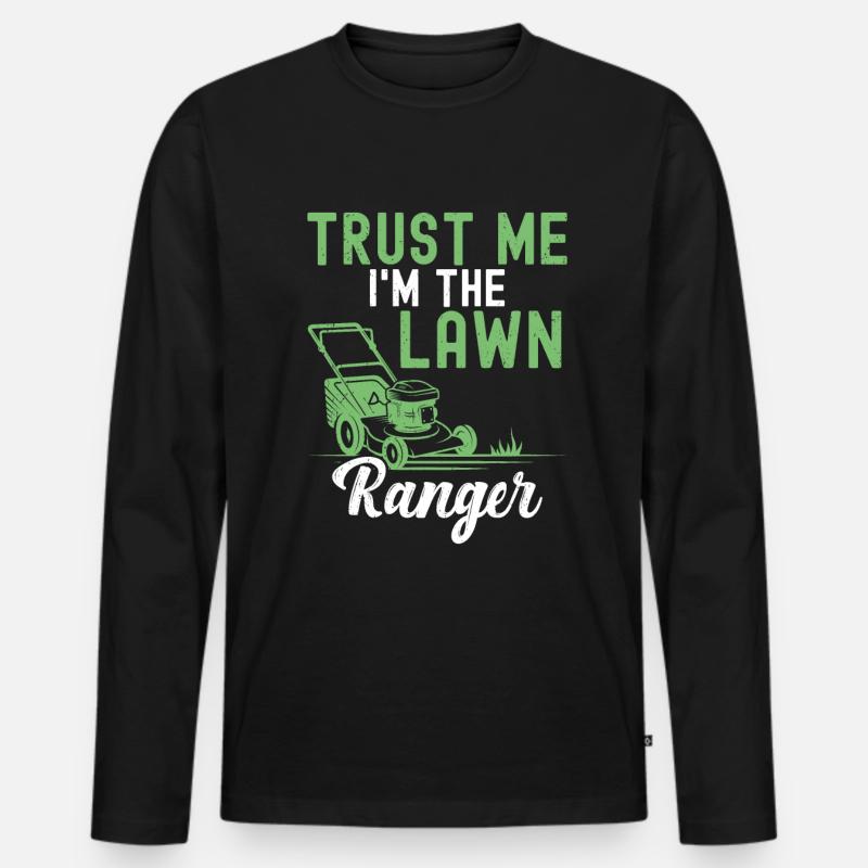 Rasenmähen - Männer Premium Bio Langarmshirt - Schwarz