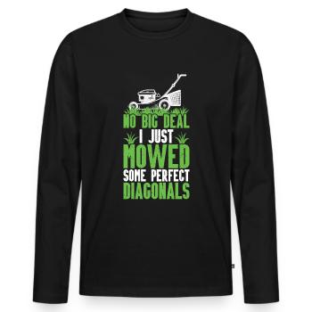 Mowing - Men's Premium Organic Long Sleeve Shirt - black - Front - Nico (187cm)