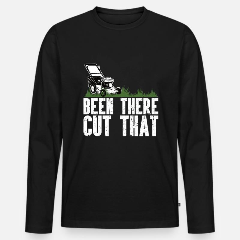 Rasenmähen - Männer Premium Bio Langarmshirt - Schwarz