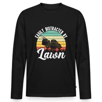 Mowing - Men's Premium Organic Long Sleeve Shirt - black - Front - Nico (187cm)