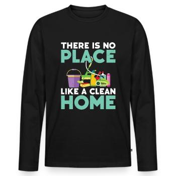 Ménage - T-shirt manches longues Premium bio Homme - noir - Devant - Nico (187cm)