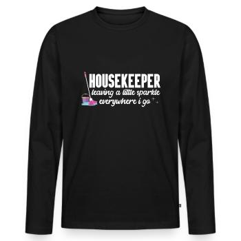 Ménage - T-shirt manches longues Premium bio Homme - noir - Devant - Nico (187cm)