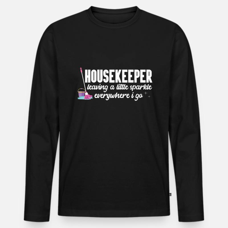 Haushalt - Männer Premium Bio Langarmshirt - Schwarz