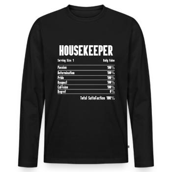Ménage - T-shirt manches longues Premium bio Homme - noir - Devant - Nico (187cm)
