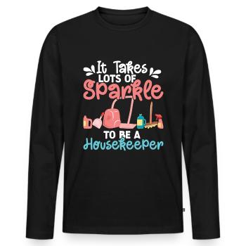 Ménage - T-shirt manches longues Premium bio Homme - noir - Devant - Nico (187cm)