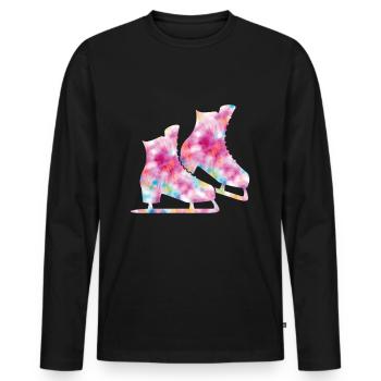 Eislaufen - Männer Premium Bio Langarmshirt - Schwarz - Vorne - Nico (187cm)
