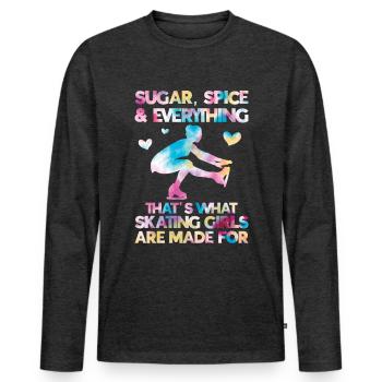 Eislaufen - Männer Premium Bio Langarmshirt - Anthrazit meliert - Vorne - Nico (187cm)