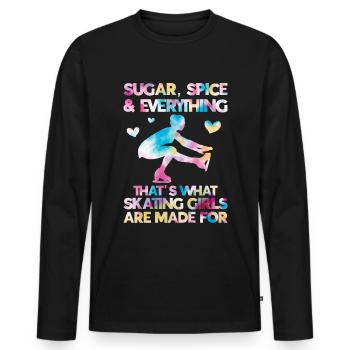 Eislaufen - Männer Premium Bio Langarmshirt - Schwarz - Vorne - Nico (187cm)