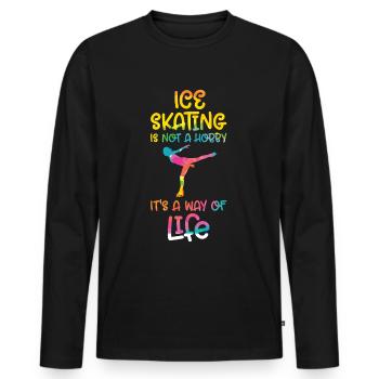 Eislaufen - Männer Premium Bio Langarmshirt - Schwarz - Vorne - Nico (187cm)
