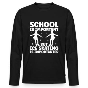 Eislaufen - Männer Premium Bio Langarmshirt - Schwarz - Vorne - Nico (187cm)