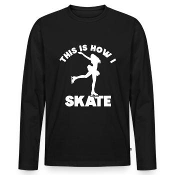 Eislaufen - Männer Premium Bio Langarmshirt - Schwarz - Vorne - Nico (187cm)