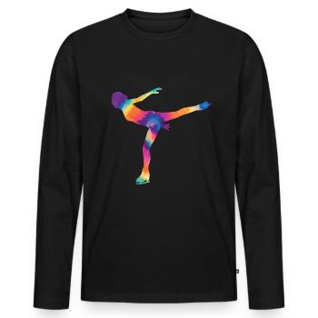 Eislaufen - Männer Premium Bio Langarmshirt - Schwarz - Vorne - Nico (187cm)