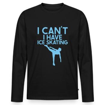 Eislaufen - Männer Premium Bio Langarmshirt - Schwarz - Vorne - Nico (187cm)