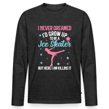 Eislaufen - Männer Premium Bio Langarmshirt - Anthrazit meliert - Vorne - Nico (187cm)