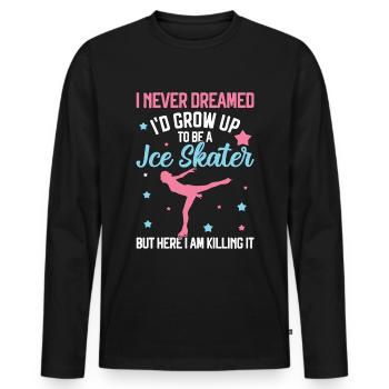 Eislaufen - Männer Premium Bio Langarmshirt - Schwarz - Vorne - Nico (187cm)