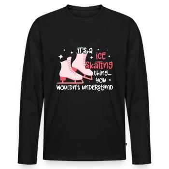 Eislaufen - Männer Premium Bio Langarmshirt - Schwarz - Vorne - Nico (187cm)
