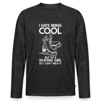 Eislaufen - Männer Premium Bio Langarmshirt - Anthrazit meliert - Vorne - Nico (187cm)