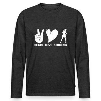 Sing - Men's Premium Organic Long Sleeve Shirt - heather anthracite - Front - Nico (187cm)