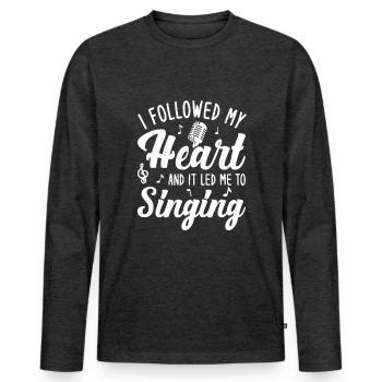 Sing - Men's Premium Organic Long Sleeve Shirt - heather anthracite - Front - Nico (187cm)