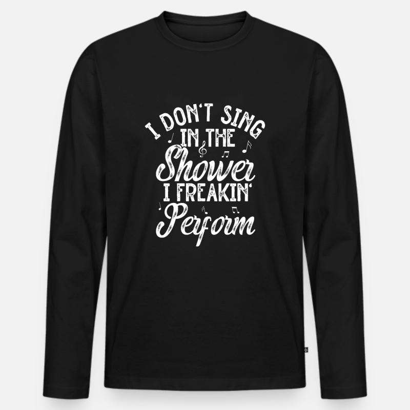 Singen - Männer Premium Bio Langarmshirt - Schwarz