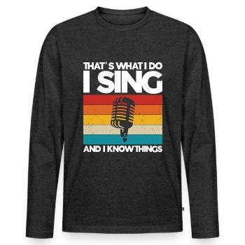 Sing - Men's Premium Organic Long Sleeve Shirt - heather anthracite - Front - Nico (187cm)