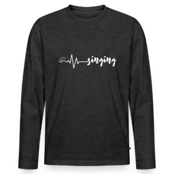 Sing - Men's Premium Organic Long Sleeve Shirt - heather anthracite - Front - Nico (187cm)