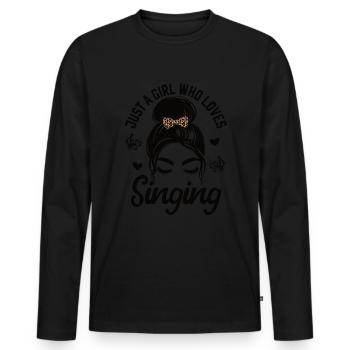 Sing - Men's Premium Organic Long Sleeve Shirt - black - Front - Nico (187cm)